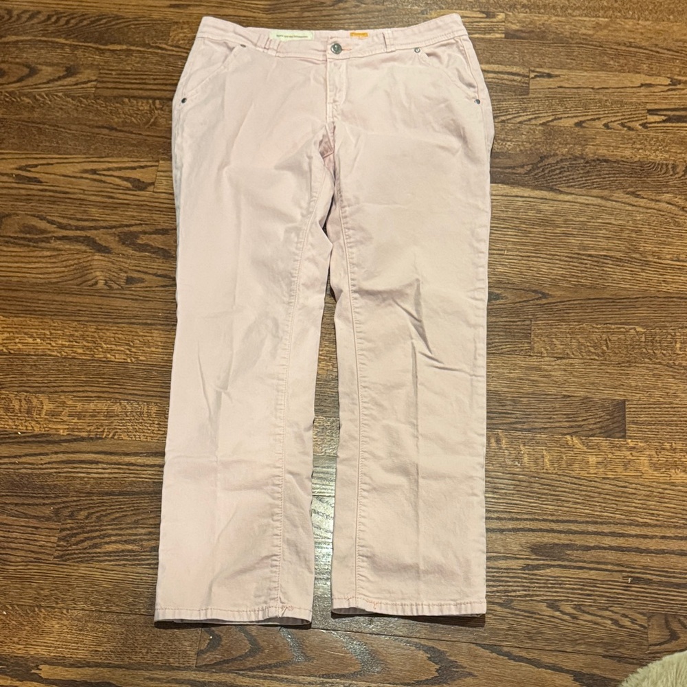 Pilcro and the Letterpress Straight Leg Pants in Pale Pink